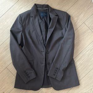 Classic Stretch Wool Blazer in Heathered Brown